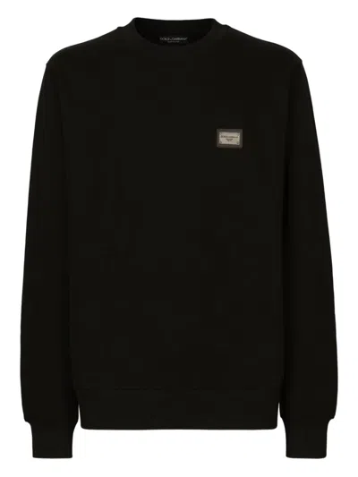 Dolce & Gabbana Logo-plaque Sweatshirt In Black