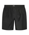 Dolce & Gabbana Logo Plaque Short Swimsuit In Black