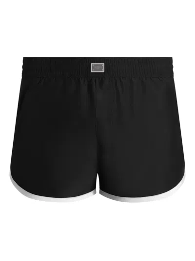 Dolce & Gabbana Logo-plaque Swim Shorts In Black