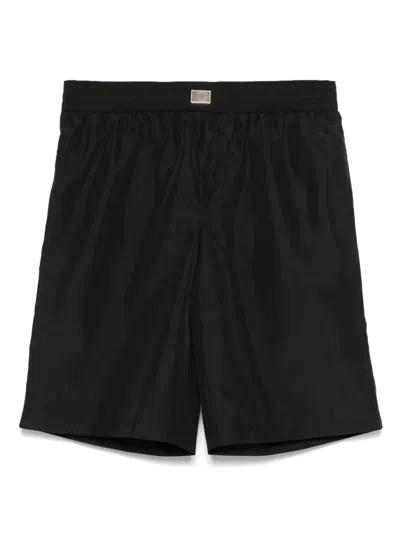 DOLCE & GABBANA LOGO-PLAQUE SWIM SHORTS