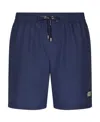 Dolce & Gabbana Medium Beach Boxer Made Of Lightweight Nylon With Metal Logo Plaque In Black