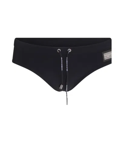 DOLCE & GABBANA DOLCE  GABBANA LOGO PATCH DRAWSTRING SWIM SHORTS