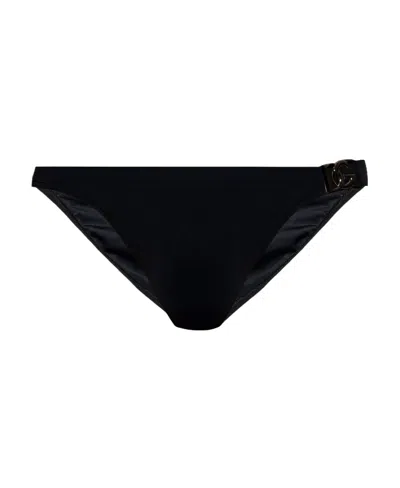 Dolce & Gabbana Logo-plaque Swim Trunks In Black