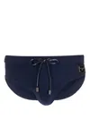 Dolce & Gabbana Logo-plaque Swim Trunks In Blau