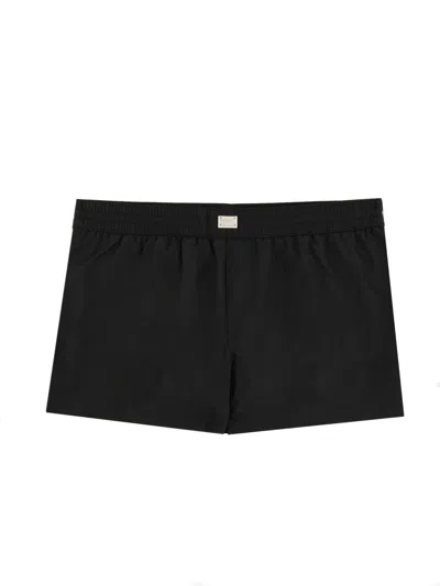 Dolce & Gabbana Logo Plaque Swimsuit In Black