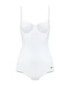 Dolce & Gabbana Jersey Balconette One-piece Swimsuit In White