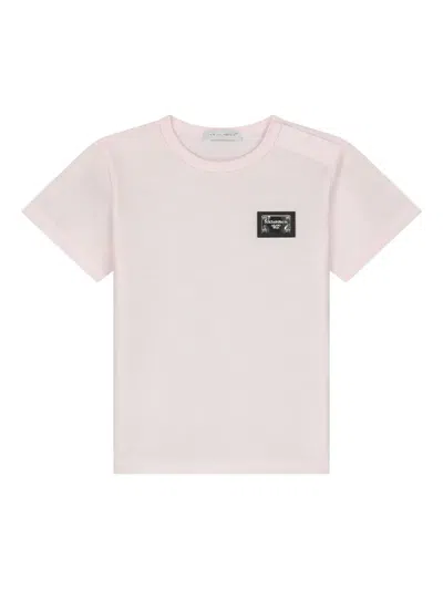 Dolce & Gabbana Babies' Logo-plaque T-shirt In Neutral