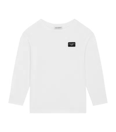 Dolce & Gabbana Kids' Logo Plaque T-shirt In White