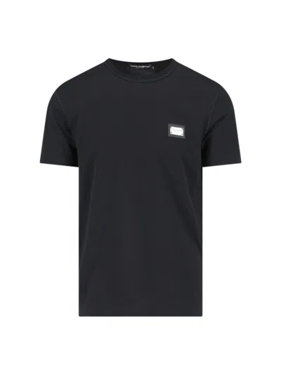 DOLCE & GABBANA DOLCE & GABBANA LOGO PLAQUE T-SHIRT – BLACK
