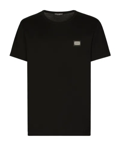 DOLCE & GABBANA DOLCE  GABBANA BRANDED-TAG CREWNECK T-SHIRT