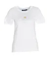 Dolce & Gabbana White T-shirt With Dg Logo On The Front Finished With Rhinestones In White