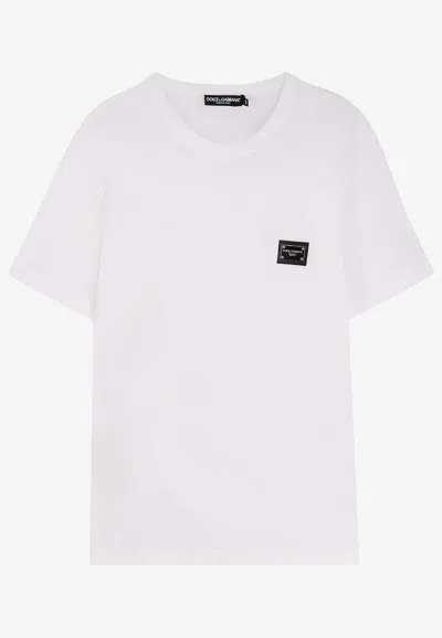 Dolce & Gabbana Logo Plaque T-shirt In White