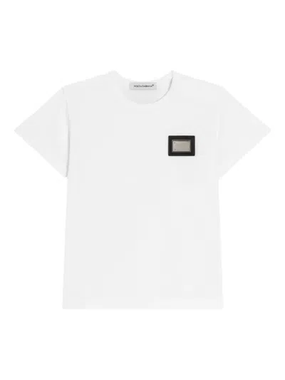 Dolce & Gabbana Babies' Logo-plaque T-shirt In White