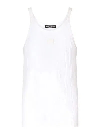 Dolce & Gabbana Logo-plaque Tank Top In White