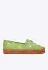 Dolce & Gabbana Logo Plaque Taormina Lace Espadrilles In Green