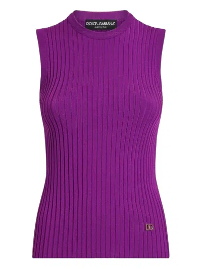 Dolce & Gabbana Logo-plaque Top In Purple