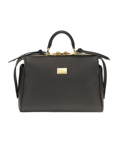 Dolce & Gabbana Dolce  Gabbana Logo Plaque Tote Bag In Black
