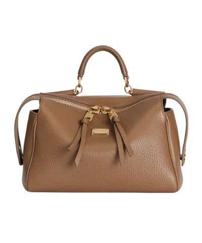 Dolce & Gabbana Dolce  Gabbana Logo Plaque Tote Bag In Brown