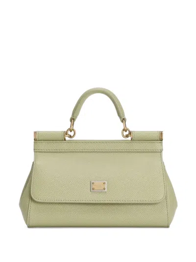 Dolce & Gabbana Logo-plaque Tote Bag In Green