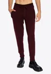 Dolce & Gabbana Logo-plaque Knitted Track Pants In Bordeaux