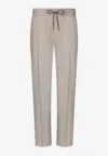 Dolce & Gabbana Logo-patch Drawstring Track Pants In Gray
