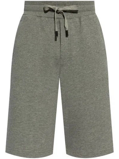 Dolce & Gabbana Logo-plaque Track Shorts In Grey