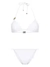 Dolce & Gabbana Triangle Jersey Bikini Set In White