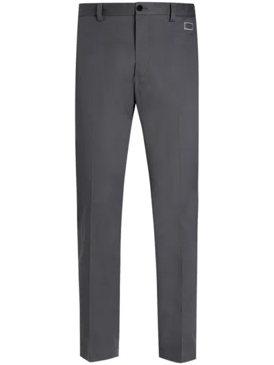 Dolce & Gabbana Cotton Slim Trousers In Grey