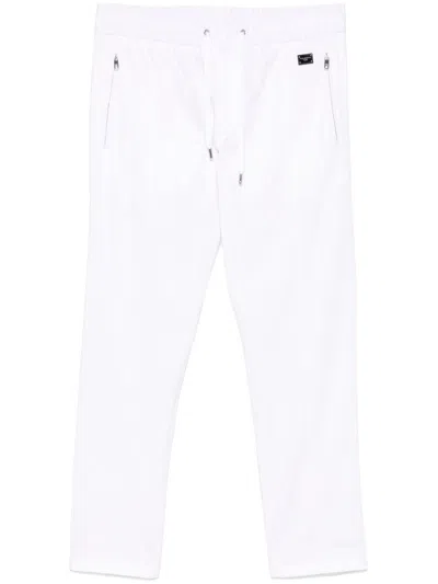 Dolce & Gabbana Logo-plaque Trousers In White