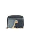 Dolce & Gabbana Patchwork Denim Zip Wallet In Pink