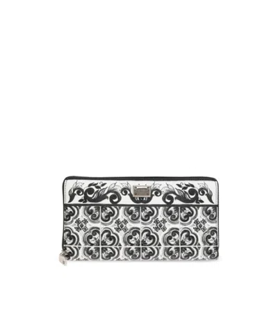 Dolce & Gabbana Logo-plaque Wallet In Silver