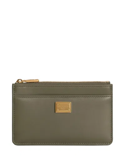 Dolce & Gabbana Logo-plaque Wallet In Brown