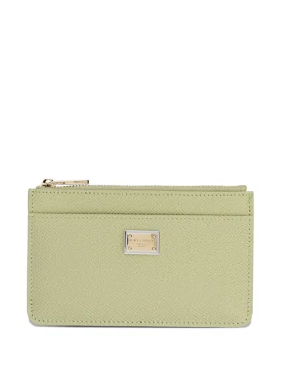 Dolce & Gabbana Logo-plaque Wallet In Green