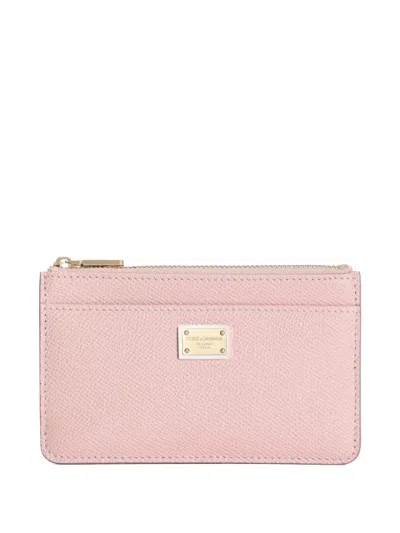 Dolce & Gabbana Portemonnaie Mit Logo-schild In Pink