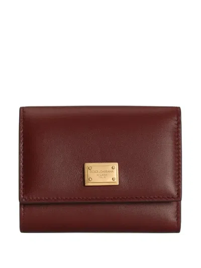 Dolce & Gabbana Logo-plaque Wallet In Brown