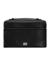 Dolce & Gabbana Leather Logo Plaque Toiletry Bag In Black