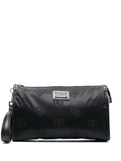 Dolce & Gabbana Logo-plaque Wash Bag In Black