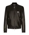Dolce & Gabbana Black Jacket With Metal Logo Patch On The Chest In Black