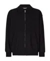 Dolce & Gabbana Logo-plaque Zip-up Bomber Jacket In Black