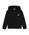Dolce & Gabbana Logo-plaque Zip-up Cotton Hoodie In Black