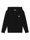 Dolce & Gabbana Logo-plaque Zip-up Hoodie In Black