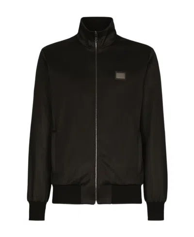 DOLCE & GABBANA DOLCE  GABBANA LOGO PLAQUE ZIPPED TRACK JACKET