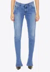 Dolce & Gabbana Logo Plate Bell Bottom Jeans In Light Blue