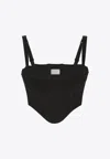 Dolce & Gabbana Square Collar Logo Sling In Black