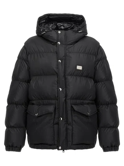 DOLCE & GABBANA DOLCE & GABBANA LOGO PLATE DOWN JACKET