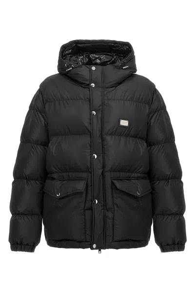 DOLCE & GABBANA LOGO PLATE DOWN JACKET