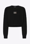 Dolce & Gabbana Wool And Cashmere Round-neck Sweater In Black