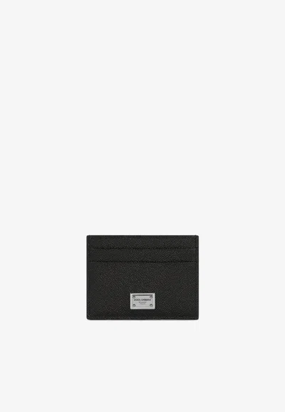 Dolce & Gabbana Bi-fold Wallet With Logo Plaque In Black