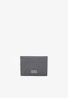 Dolce & Gabbana Logo Plate Leather Cardholder In Gray