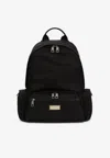 Dolce & Gabbana Logo Plate Nylon Backpack In Black